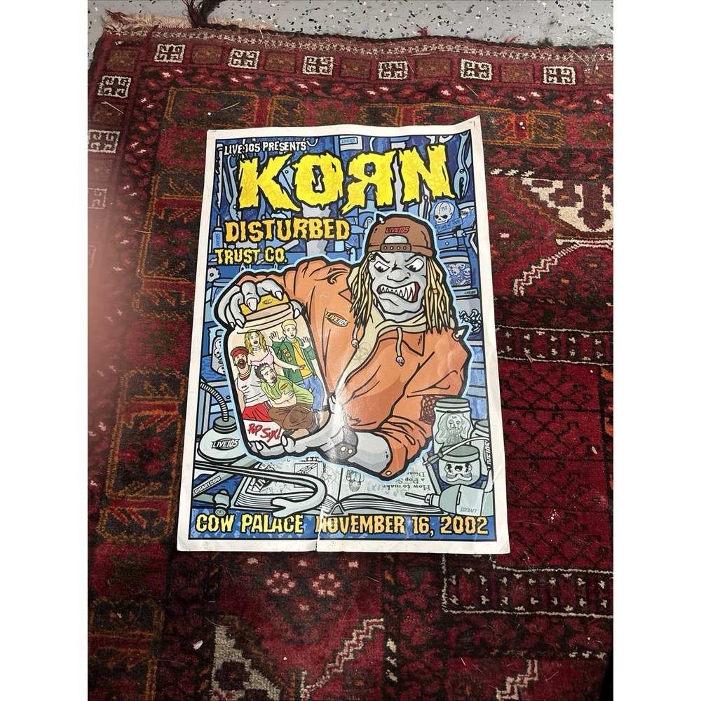 Korn Disturbed Trust Co Concert Poster Cow Palace Nov 16 2002 Rock 12x18